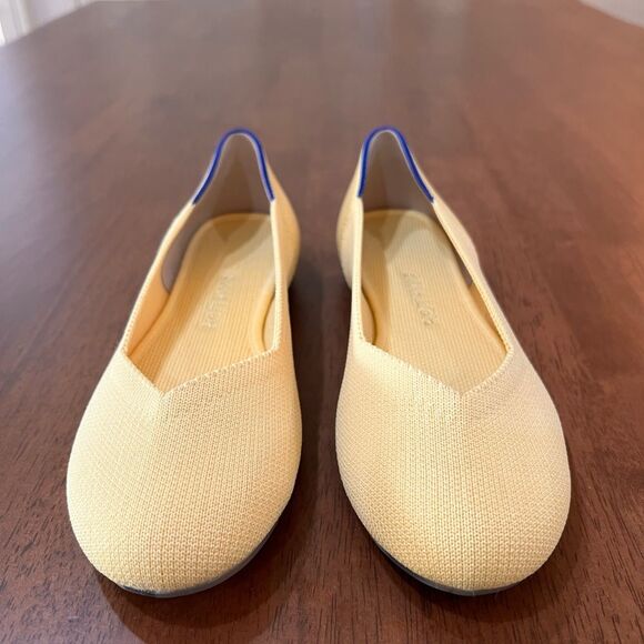 Rothy’s The Flat Lemon Drop Knit Ballet Flats Yellow Round Toe Sz 6 Eco Slip-On - Picture 2 of 7